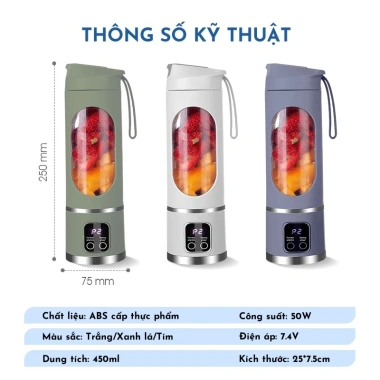 Máy Xay Sinh Tố MEEVIDA 450ml 12 lưỡi dao không gỉ, xay đá nhuyễn, hoa quả mạnh 199.000đ 2