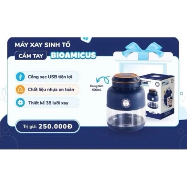 Máy xay sinh tố mini cầm tay Bioamicus tích pin sạc, mạnh mẽ, giá chỉ 109.000₫ 3