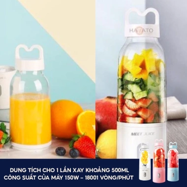 Máy xay sinh tố mini cầm tay Meet Juice 500ml TV14 - Đa năng, giá chỉ 279.000 VNĐ 4