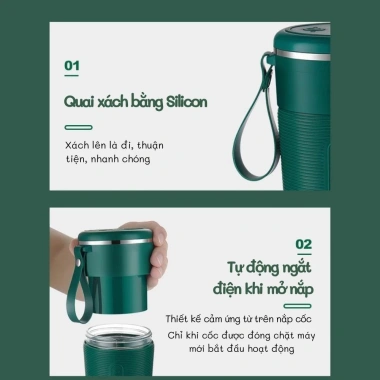 Máy xay sinh tố mini JUICER đa năng – Xay thịt, đá viên, sạc USB, cầm tay tiện lợi, BH 12 tháng 3