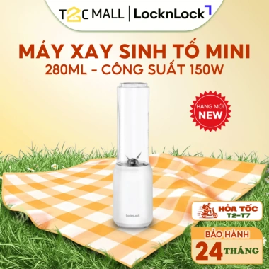 Máy Xay Sinh Tố Mini LocknLock 280ml 150W Lưỡi Xay Sắc Bén, EJM433WHT, Giá 374.550₫