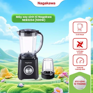Máy xay sinh tố Nagakwa NEB3.234 1.5L lưỡi dao inox chống rỉ, bảo hành 12 tháng – 700.000₫