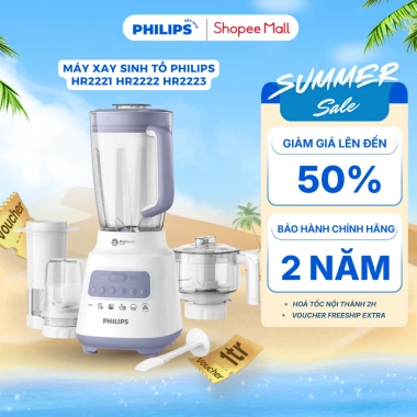 Máy Xay Sinh Tố PHILIPS 700W HR2.223/HR2.222/HR2.221 - Xay đa năng, nghiền đá, trái cây, thịt, chỉ 1.049.000₫
