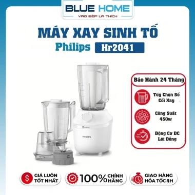 Máy Xay Sinh Tố Philips HR2.041 450W - Công Suất Mạnh, Hàng Chính Hãng, Giá 619k