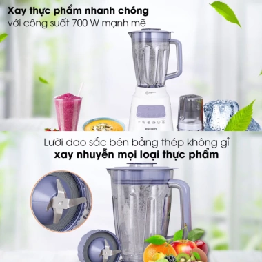 Máy Xay Sinh Tố Philips HR2.221 700W - Xay Đá, Xay Hạt, Bảo Hành 2 Năm, Giá 1.036.000₫