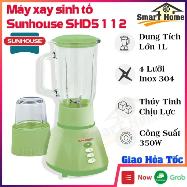 Máy xay sinh tố SUNHOUSE SHD5.112 350W 1L, 4 lưỡi inox 304, đa năng, giá tốt 508.560 VND