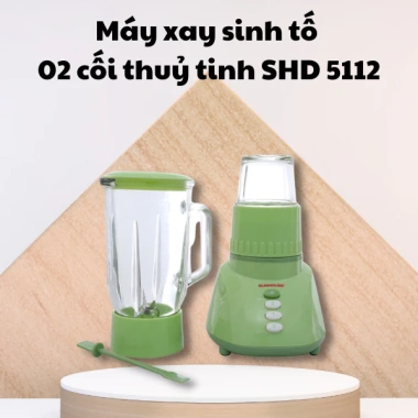 Máy Xay Sinh Tố Sunhouse SHD5.112 350W - 2 Cối Thủy Tinh, Bảo Hành 12 Tháng, Giá chỉ 410.000₫