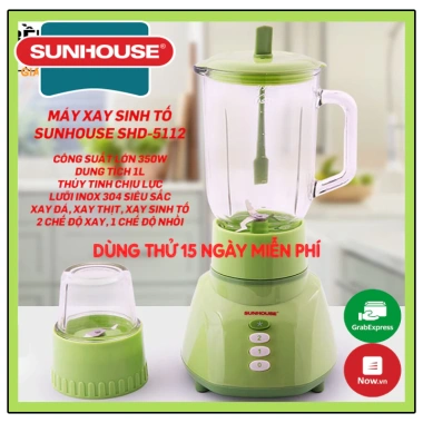 Máy xay sinh tố Sunhouse SHD5.112 công suất lớn, xay đá, thịt, rau củ, BH 1 đổi 1