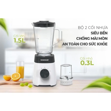Máy xay sinh tố Sunhouse SHD5.114/SHD5.112 2 cối, bảo hành 12 tháng, giá 455.000 VND