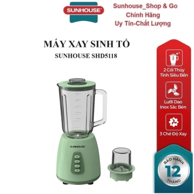 Máy xay sinh tố SUNHOUSE SHD5.118 - Giá 439.000đ, 3 tốc độ, dao thép, dễ làm sạch