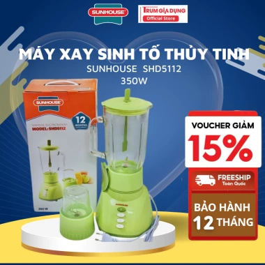 Máy xay sinh tố thủy tinh Sunhouse SHD5.112 Cối xay đa năng, dễ vệ sinh, bảo hành 12 tháng, giá 435.000 VND 2 Máy xay sinh tố thủy tinh Sunhouse SHD5.112 Cối xay đa năng, dễ vệ sinh, bảo hành 12 tháng, giá 435.000 VND 2