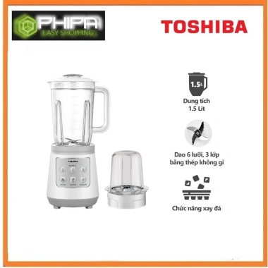 Máy Xay Sinh Tố Toshiba BL-70PR1NV 1.5L 2 Cối 700W - Xay Đá, Bảo Hành 12 Tháng, 917.000đ