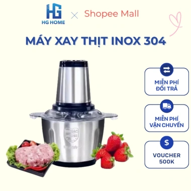 Máy Xay Thịt 2L Cối Inox 4 Lưỡi Dao Công Suất Lớn Siêu Bền Giá Rẻ HGHOME