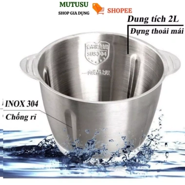 Máy Xay Thịt 2L Inox 304 Đa Năng - Xay Giò Chả, Cua Đồng, Đá Lạnh, Lưỡi Dao Siêu Tốc - Giá 224.952₫ 9