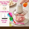 Máy xay thịt Bear 2L cối thủy tinh và cối inox 304 an toàn, trục dao 4 lưỡi 300W