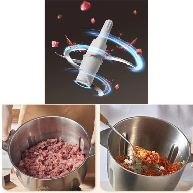 Máy xay thịt Bear 2L cối thủy tinh và cối inox 304 an toàn, trục dao 4 lưỡi 300W 4