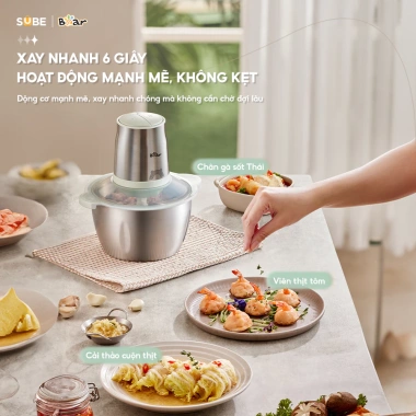 Máy Xay Thịt Bear Đa Năng 4 Lưỡi Dao, Xay Nhanh Nhuyễn, Giá Ưu Đãi 650.000 VND