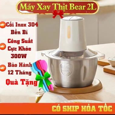 Máy Xay Thịt Bear Đa Năng QSJ-B02Q1 300W, Cối Thủy Tinh, Dao 4 Lưỡi Không Gỉ - 469.000đ 3