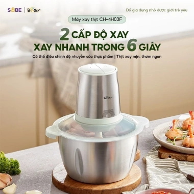 Máy xay thịt BEAR inox 2L CH-4H03F lưỡi dao 304, bảo hành 18 tháng, giá 430.001₫ 9