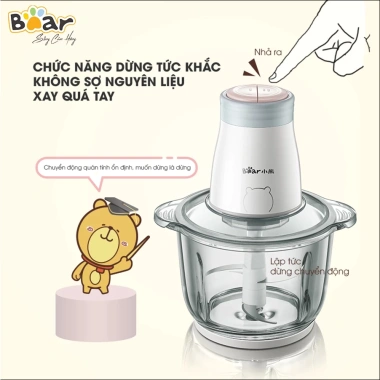 Máy xay thịt BEAR QSJ-B02Q1 2L cối thủy tinh 300W 4 lưỡi thép không gỉ 385.000đ 4