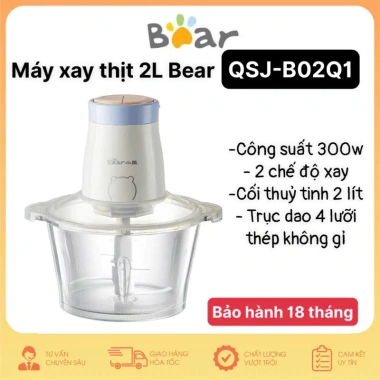 Máy xay thịt BEAR QSJ-B02Q1 2L cối thủy tinh 300W 4 lưỡi thép không gỉ 385.000đ 10