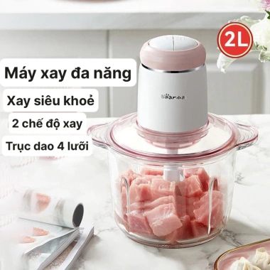 Máy xay thịt Bear QSJ-B03K2 2L hồng 300W trục dao 4 lưỡi, bảo hành 18 tháng, 435.000₫ 2