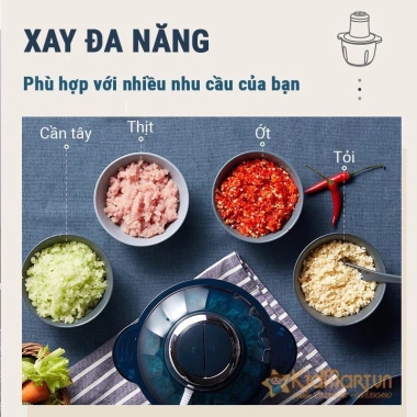 Máy Xay Thịt Bear QSJ-C03M1 2L, 300W, trục dao 4 lưỡi, cối thủy tinh - Giá chỉ 469.000₫