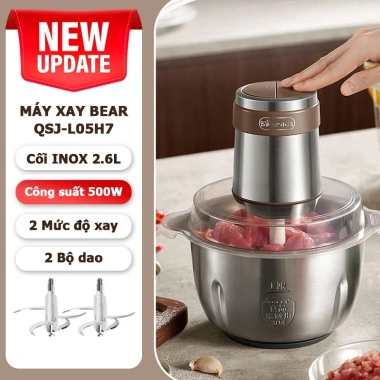 Máy xay thịt Bear QSJ-L05H7 500W, cối xay INOX 2.6L đa năng, giảm giá 869k 10