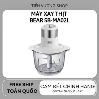 Máy Xay Thịt Bear SB-MA02L 300W 2L - Cối Thủy Tinh, Xay Rau Củ, Hạt Cứng Nhuyễn, Chống Ồn, Giá Ưu Đãi 470k