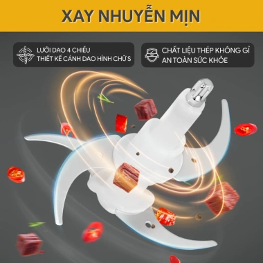 Máy Xay Thịt BlueStone CHB-5.145 2L 350W 2 Lưỡi Dao Kép Cối Thủy Tinh - Xay Mạnh An Toàn - BH 2 Năm - Giá 689.000đ