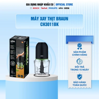 Máy Xay Thịt Braun CH3.011BK 500W 500ml – Khoá An Toàn, Bảo Hành 2 Năm, Chính Hãng, Giá Giảm 859.000₫