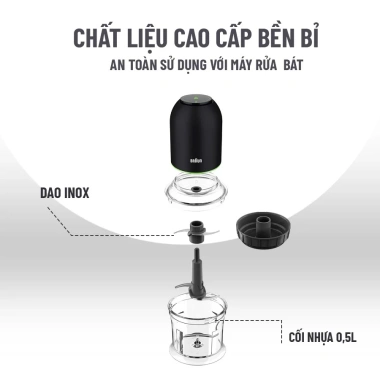 Máy Xay Thịt Braun CH3.011BK 500W 500ml – Khoá An Toàn, Bảo Hành 2 Năm, Chính Hãng, Giá Giảm 859.000₫