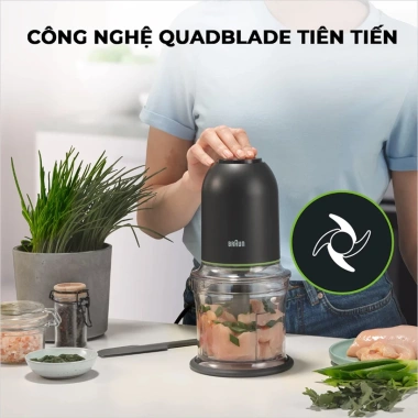 Máy Xay Thịt Braun CH3.011BK 500W 500ml – Khoá An Toàn, Bảo Hành 2 Năm, Chính Hãng, Giá Giảm 859.000₫