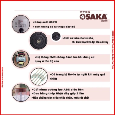 Máy xay thịt cá đa năng inox 304 4 lưỡi siêu bén 2.000ml - Giá chỉ 150.000đ Samba 4