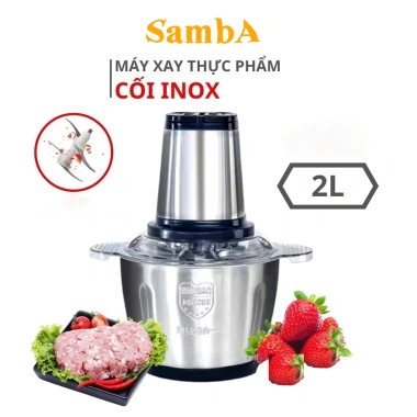 Máy xay thịt cá đa năng inox 304 4 lưỡi siêu bén 2.000ml - Giá chỉ 150.000đ Samba 10