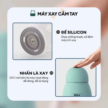 Máy xay thịt cầm tay Gilux GLY38 - 200W, cối thủy tinh 300ml, thiết kế nhỏ gọn, giảm giá 449k 3
