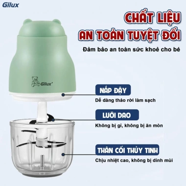 Máy xay thịt cầm tay Gilux GLY38 - 200W, cối thủy tinh 300ml, thiết kế nhỏ gọn, giảm giá 449k 5