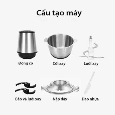 Máy Xay Thịt Cối Inox 304 Cao Cấp 4 Lưỡi 250W - Siêu Khỏe, Dễ Dùng, Giá Ưu Đãi 158.000 6