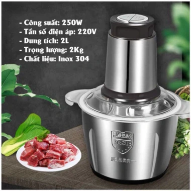 Máy Xay Thịt Cối Inox 304 Cao Cấp 4 Lưỡi 250W - Siêu Khỏe, Dễ Dùng, Giá Ưu Đãi 158.000 7