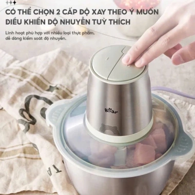 Máy xay thịt cối inox Bear QSJ-Y03N1 2L 300W Bảo hành 12 tháng giá chỉ 445.000đ 9