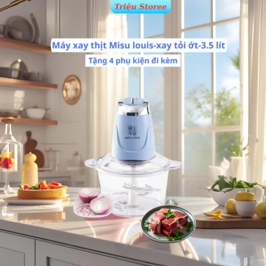 Máy xay thịt cối thủy tinh Misu Louis MS-002 3.5L lưỡi dao inox 4 cánh - Giá ưu đãi 249.000₫