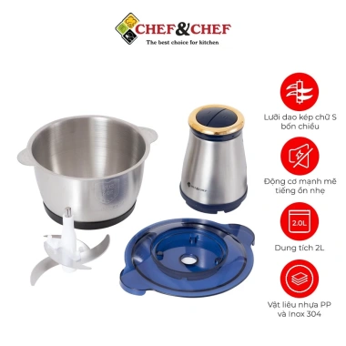 Máy xay thịt đa năng 2L - dao xay 4 lưỡi sắc bén, xay nhanh, giá 215.000₫