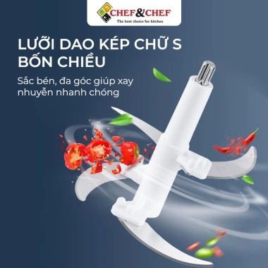 Máy xay thịt đa năng 2L - dao xay 4 lưỡi sắc bén, xay nhanh, giá 215.000₫