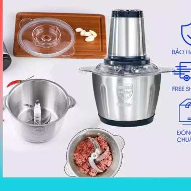 Máy xay thịt đa năng 2L Inox 304 - Xay tỏi ớt nhanh, bảo hành 12 tháng, giá chỉ 319k 6
