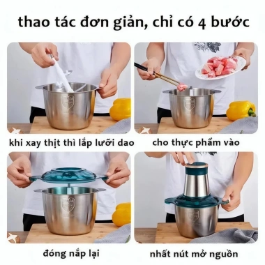 Máy xay thịt đa năng 3L công suất mạnh, inox dễ vệ sinh - Xay nhuyễn nhanh, giá chỉ 241.441₫ 6 Máy xay thịt đa năng 3L công suất mạnh, inox dễ vệ sinh - Xay nhuyễn nhanh, giá chỉ 241.441₫ 6