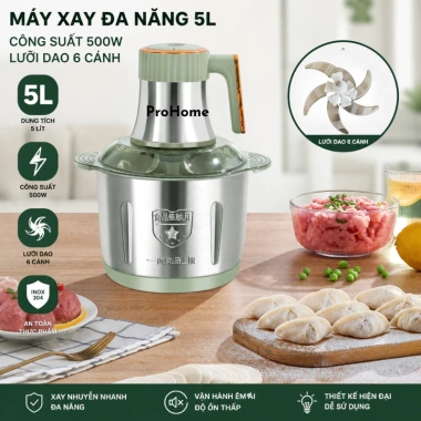 Máy xay thịt đa năng 5L 500W - Lưỡi dao 6 cánh - Bảo hành 12 tháng - Giá chỉ 445.000 VND