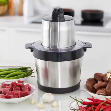 Máy xay thịt đa năng 6L 2.000W - Lưỡi dao kép 4 cánh, cối inox 304, bảo hành 12 tháng
