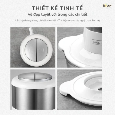 Máy Xay Thịt Đa Năng Bear 2L Cối Thủy Tinh Chống Ồn, Xay Nhuyễn Cá Rau Củ, Dễ Vệ Sinh SB-MA02L 3