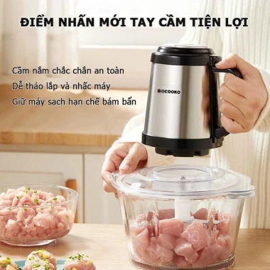 Máy Xay Thịt Đa Năng Bear QSJ-B02Q1 4 Lưỡi Kép 2L - Xay Thịt Rau Củ, Giá 349k giảm giá 4