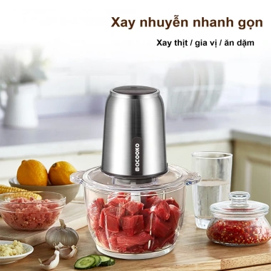 Máy Xay Thịt Đa Năng Bear QSJ-B02Q1 4 Lưỡi Kép 2L - Xay Thịt Rau Củ, Giá 349k giảm giá 7